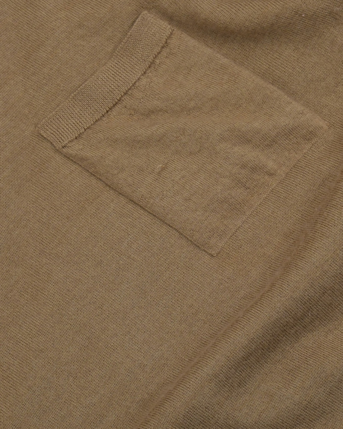 Camel Cashmere/Silk Short-Sleeve Crewneck