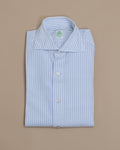 White/Pale Blue Seersucker Cutaway Shirt