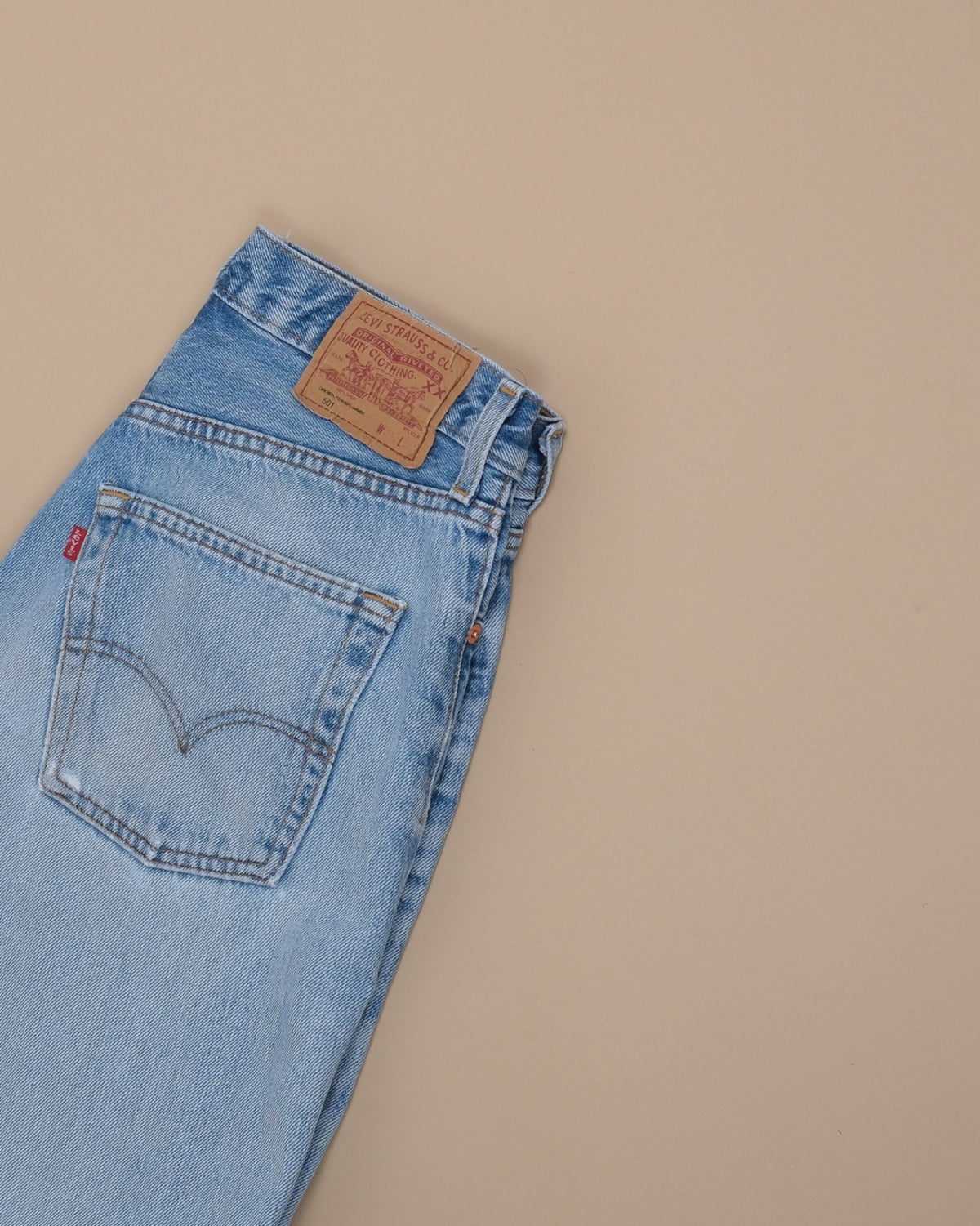 Light Wash High-Rise 501s, Made in UK