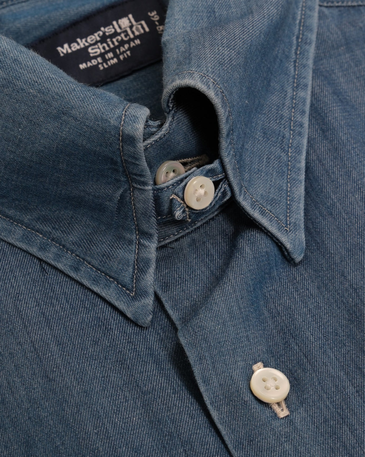 Denim Tab-Collar Shirt