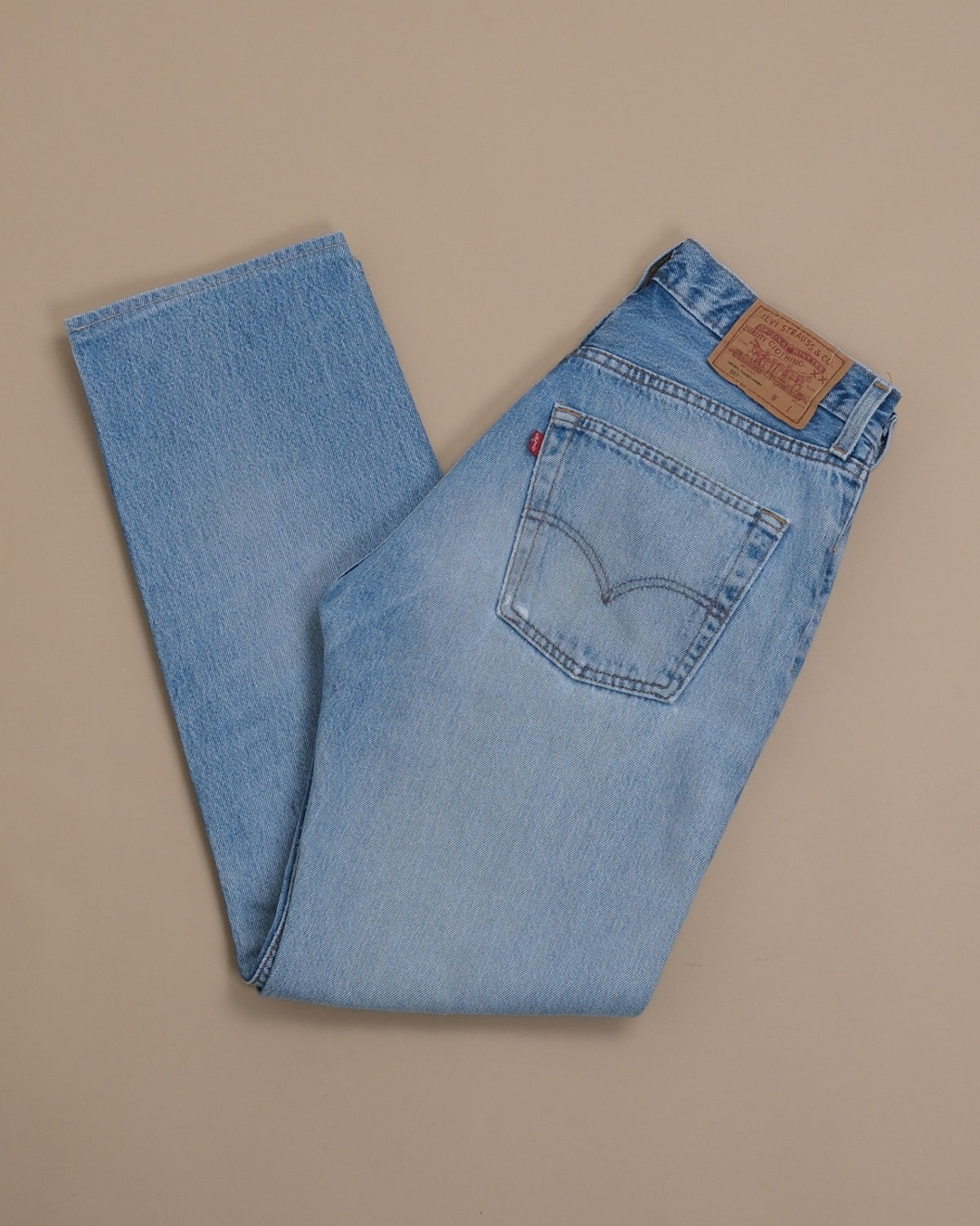 Light Wash High-Rise 501s, Made in UK