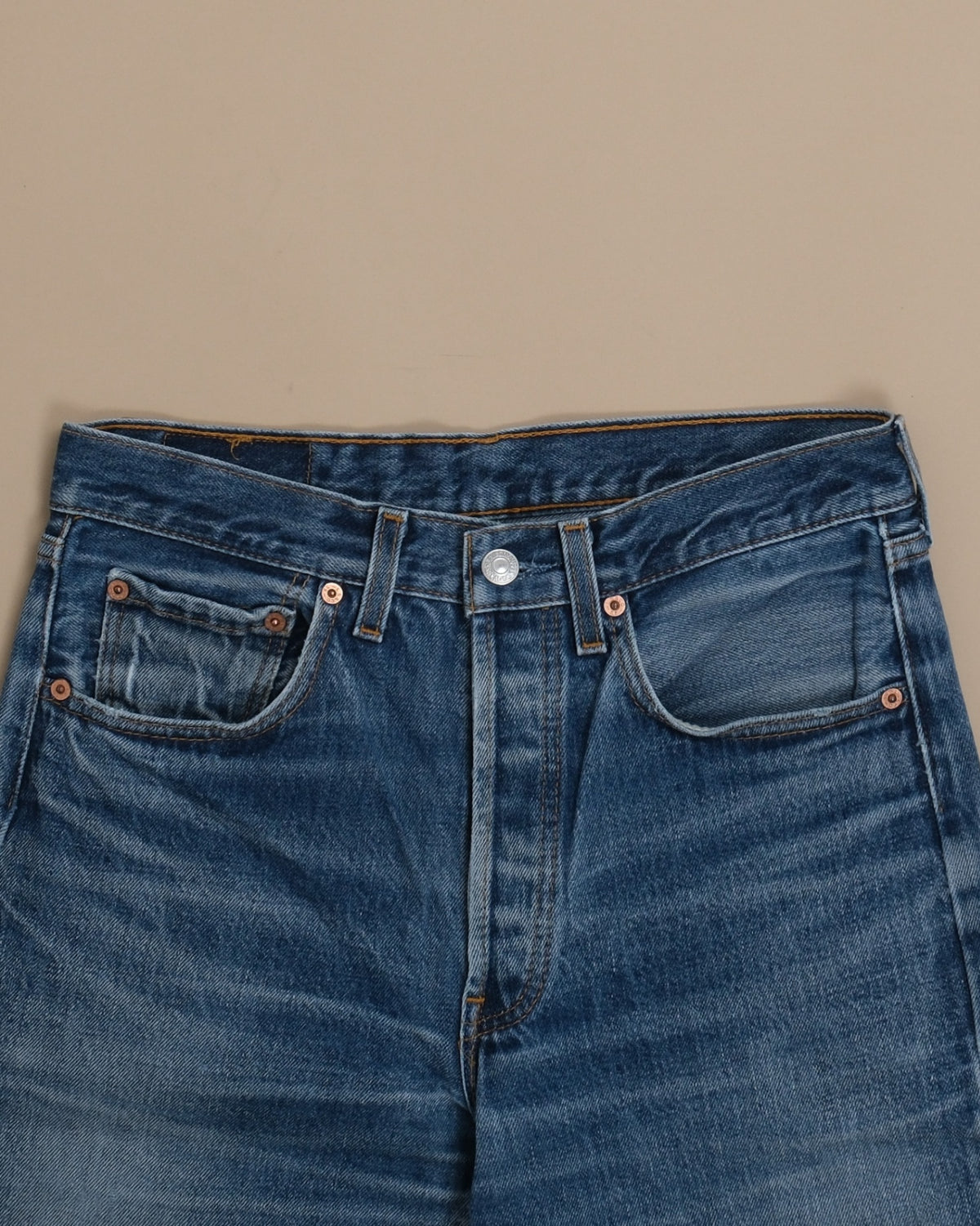 Mid Wash High-Rise 501s, Made in UK
