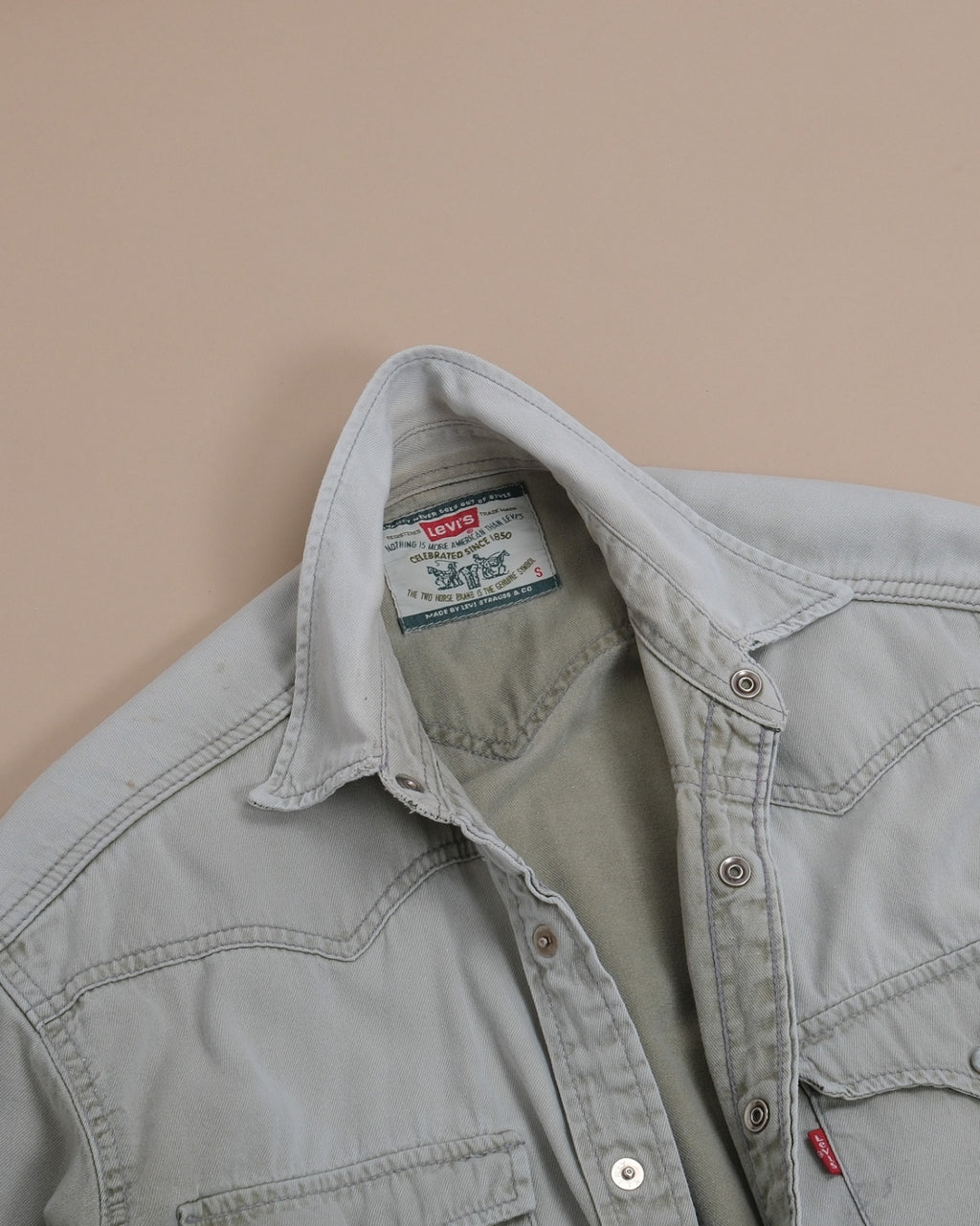 Faded Sage Western Denim Shirt