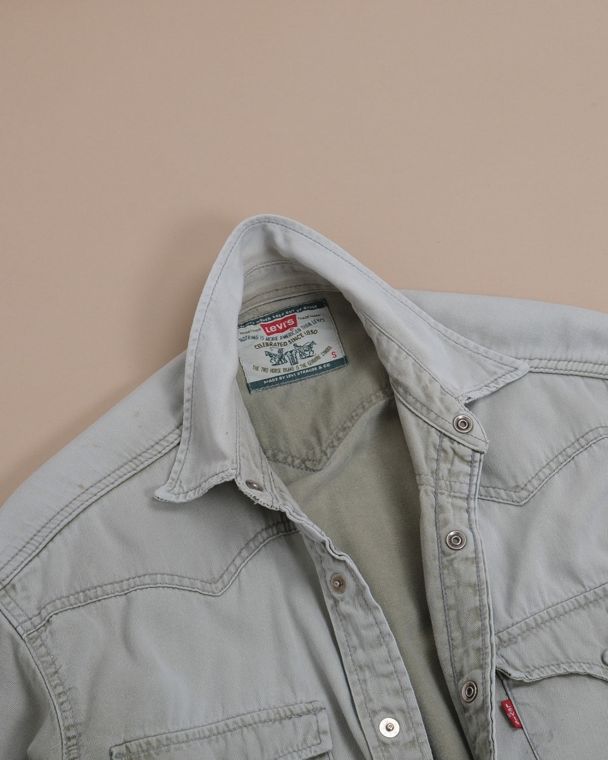 Faded Sage Western Denim Shirt