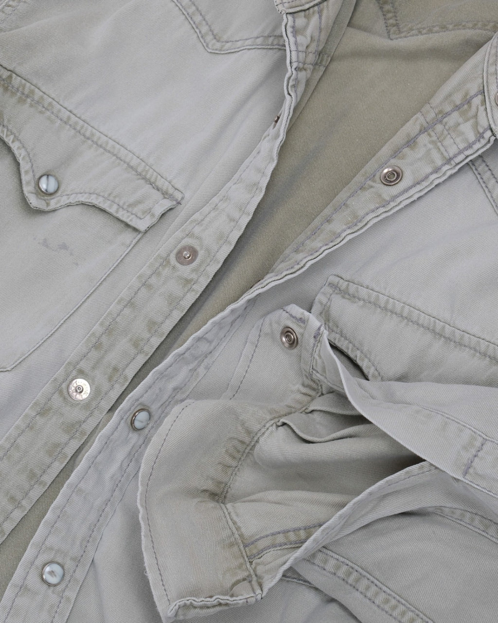 Faded Sage Western Denim Shirt