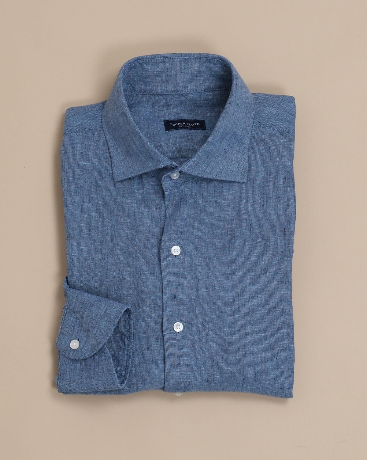 Slate Blue Irish Linen Shirt