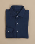 Navy Irish Linen Shirt