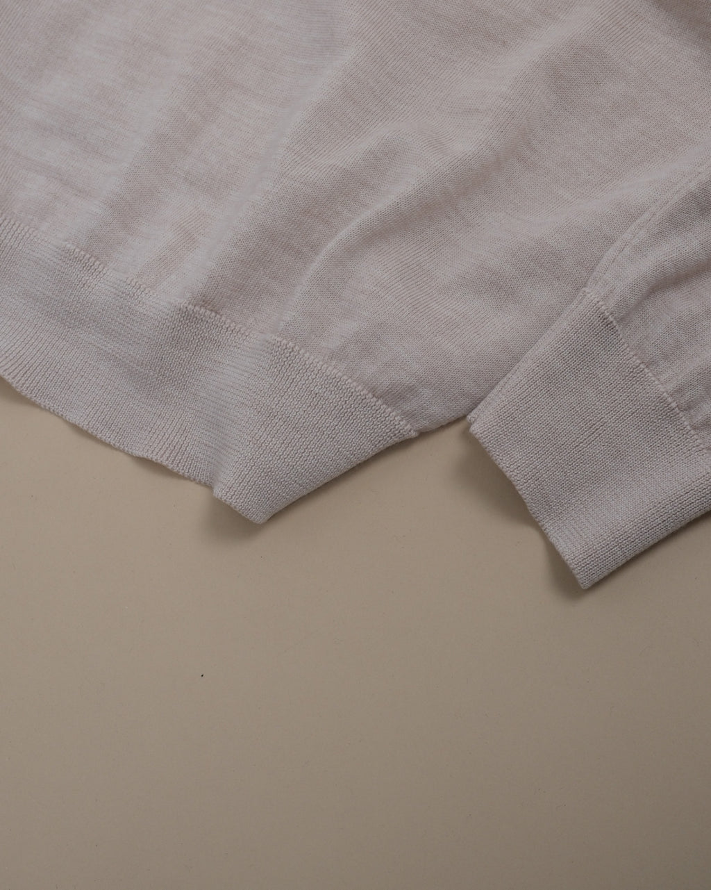 Beige Melange Fine Merino Rollneck