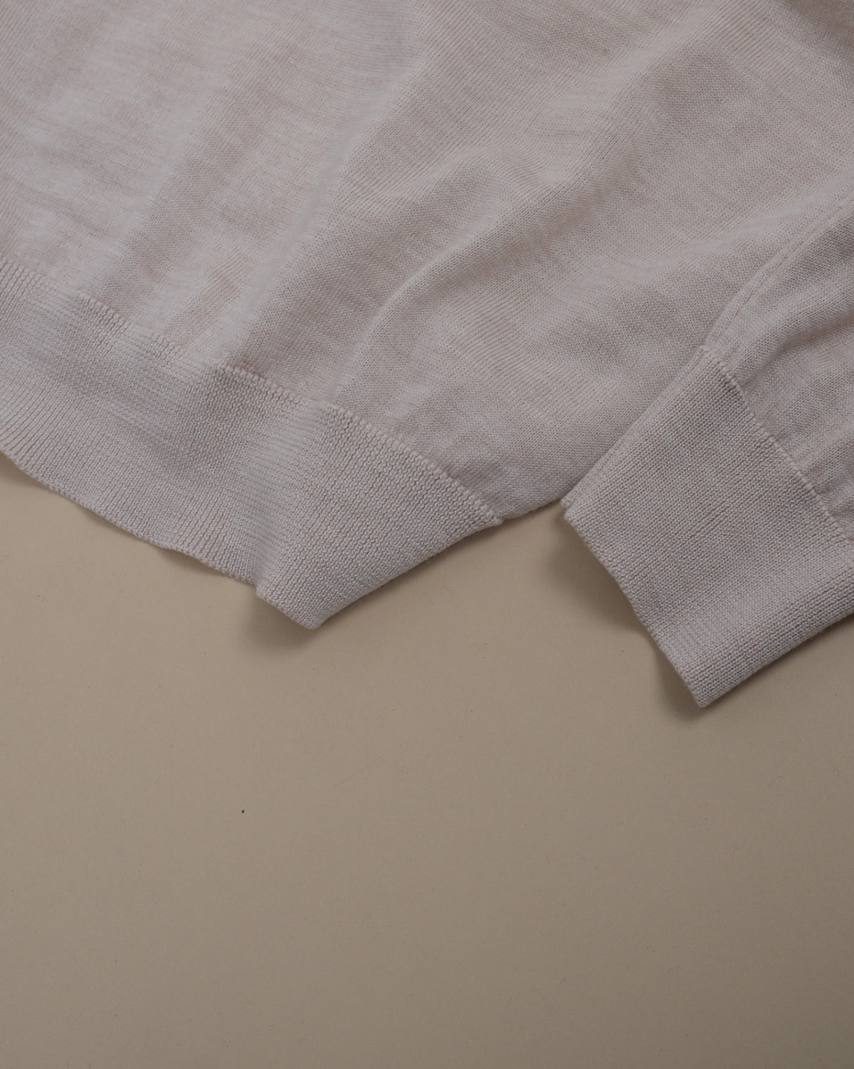 Beige Melange Fine Merino Rollneck