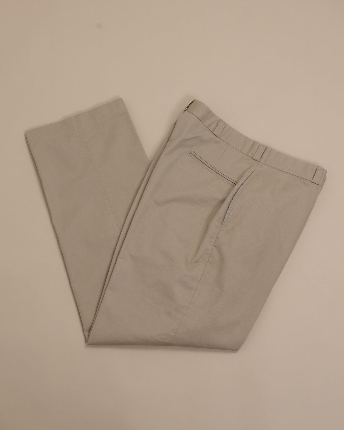 Khaki High-Rise Pleated Cotton Twill Trousers