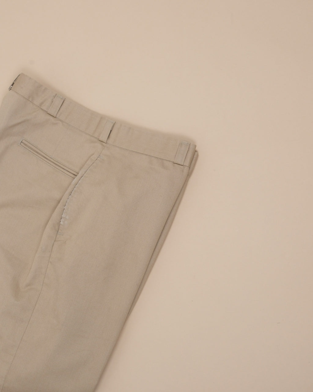 Khaki High-Rise Pleated Cotton Twill Trousers