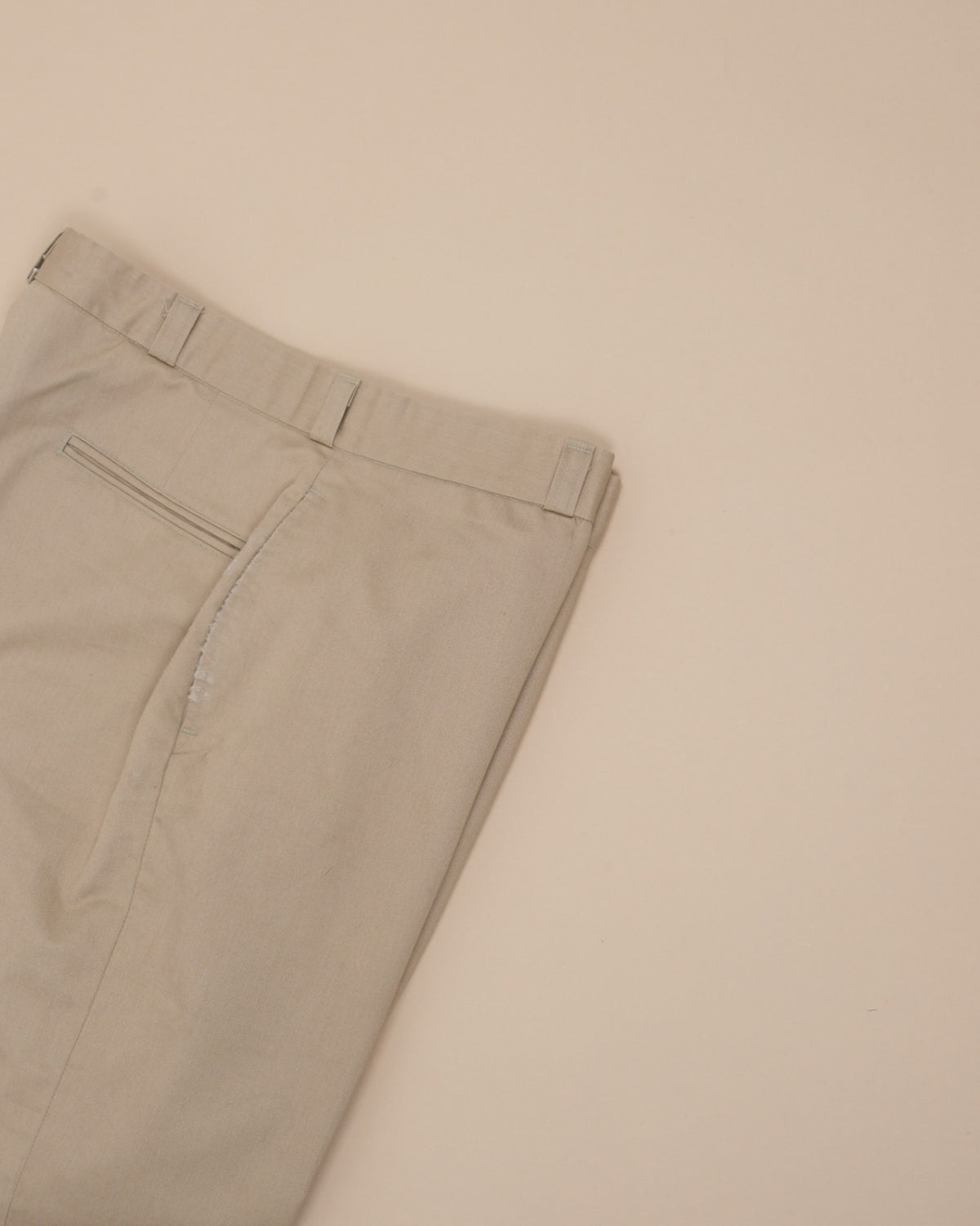 Khaki High-Rise Pleated Cotton Twill Trousers