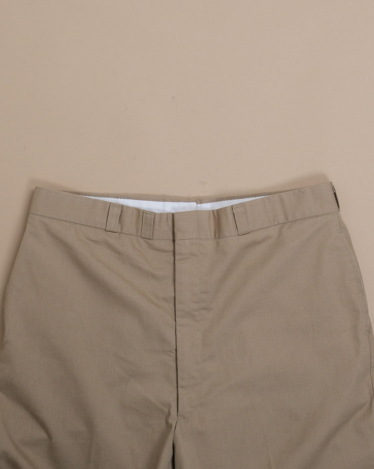 Khaki High-Rise Pleated Cotton Twill Trousers