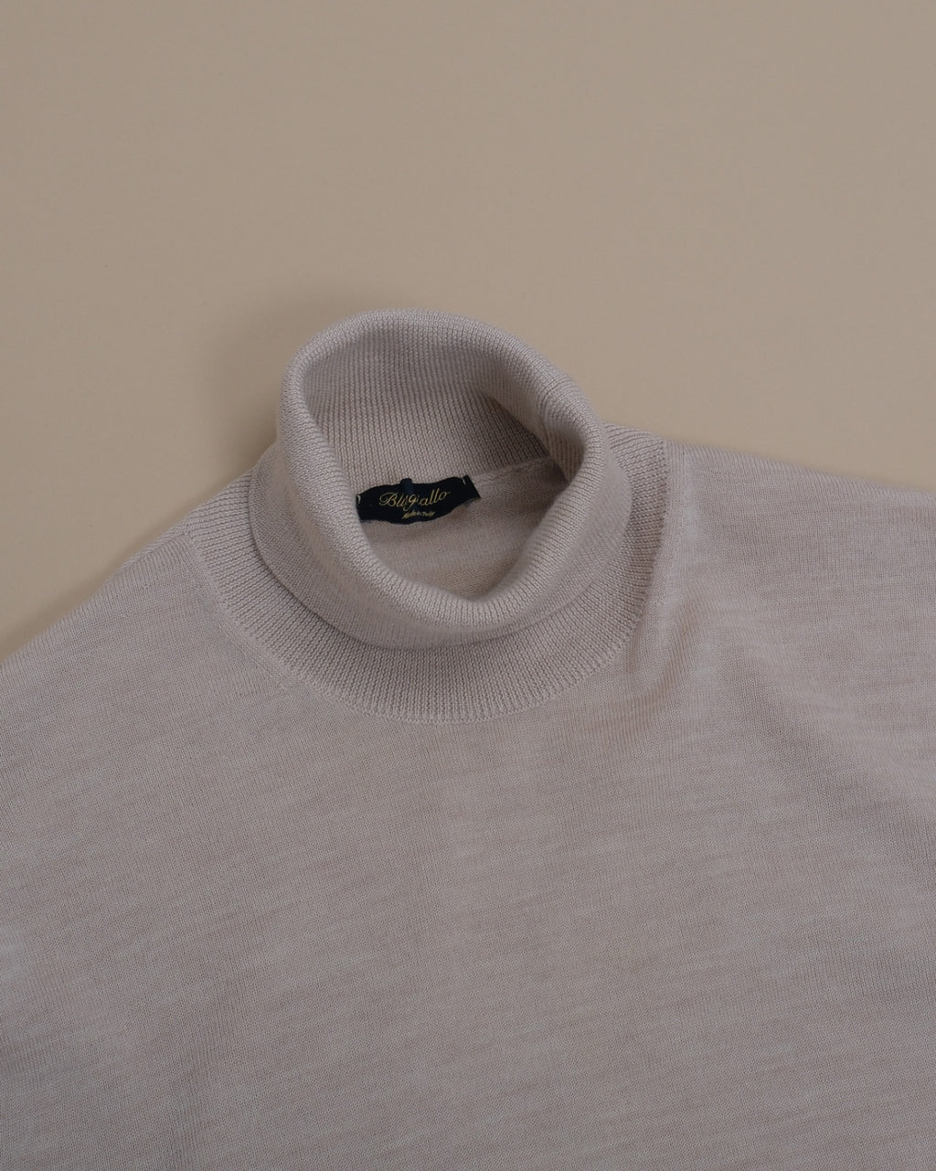 Beige Melange Fine Merino Rollneck