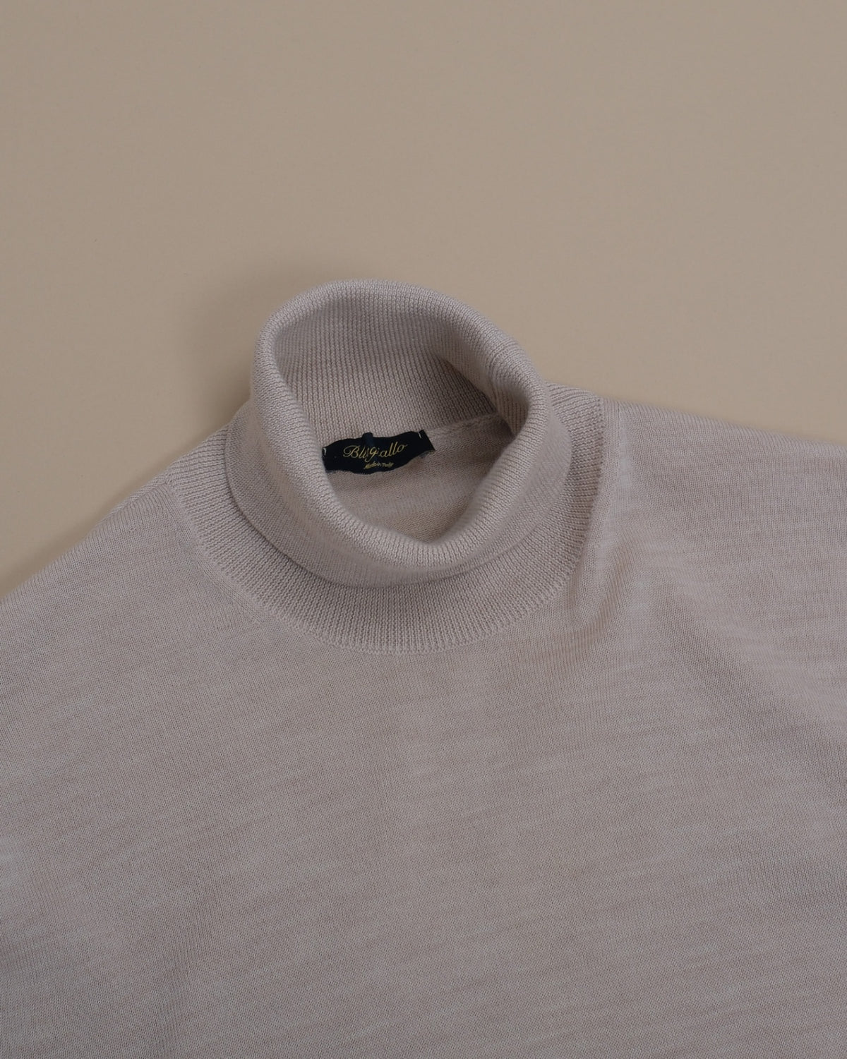 Beige Melange Fine Merino Rollneck