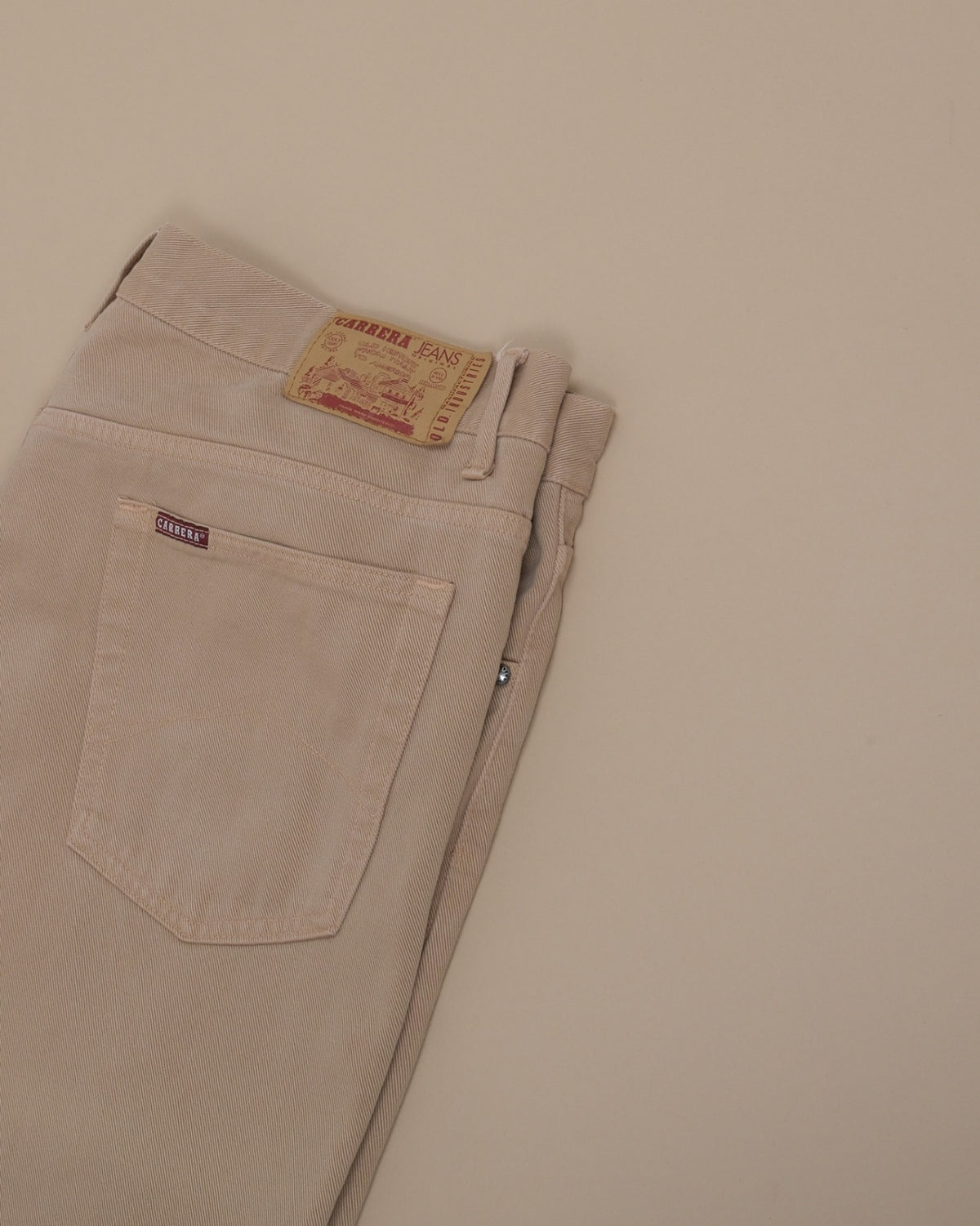 Beige High-Rise 5-Pocket Denim