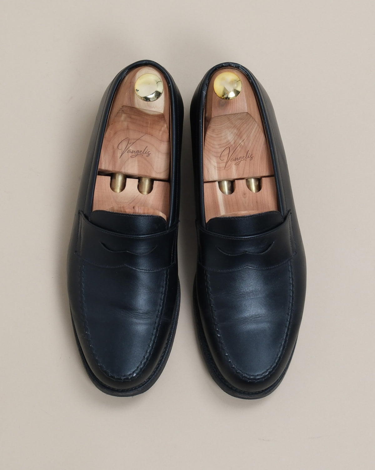 Black Leather Penny Loafers
