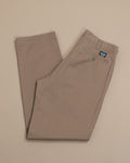 Olive Khaki Cotton Twill High-Rise Flat Front Slacks