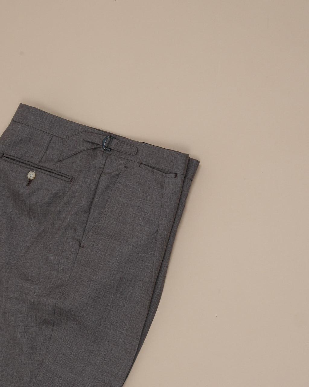 Taupe High-Rise High Twist Wool Trousers