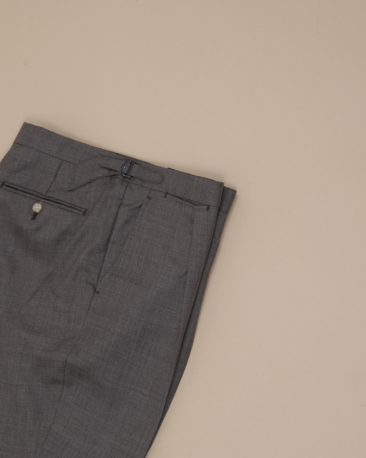Taupe High-Rise High Twist Wool Trousers