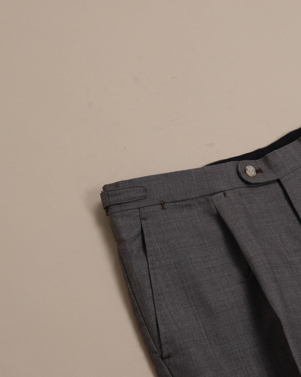 Taupe High-Rise High Twist Wool Trousers