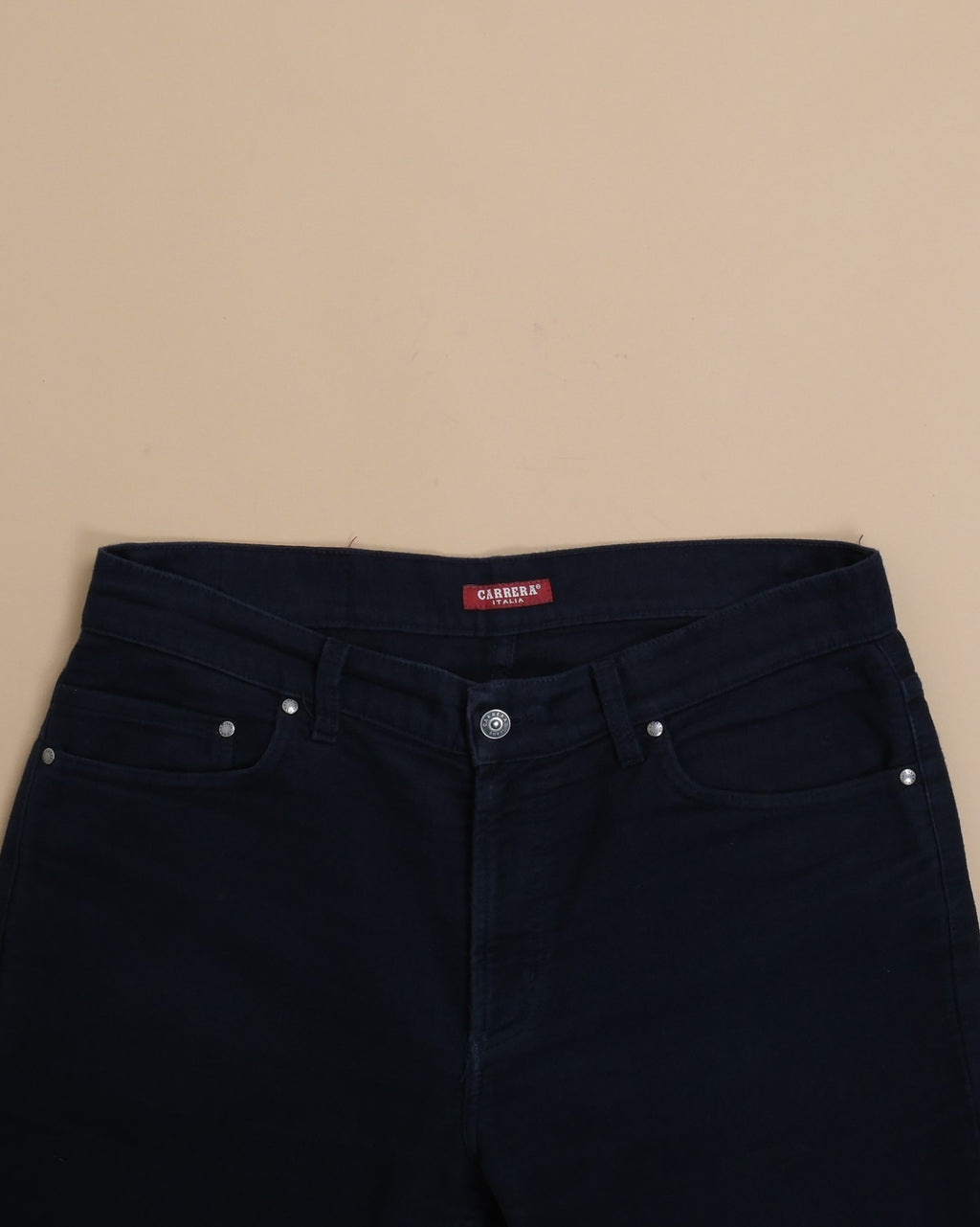 Black Moleskin Mid-Rise 5-Pocket Trousers