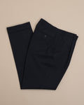 Black High-Twist Wool Pleated Trousers
