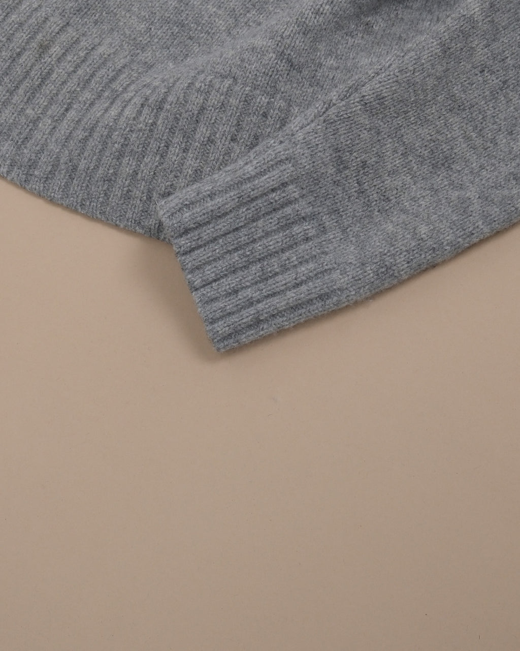 Grey Chunky Lambswool Raglan Half-Zip