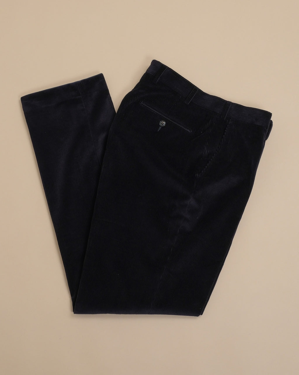 Dark Navy Pontoglio Cord High-Rise Trousers