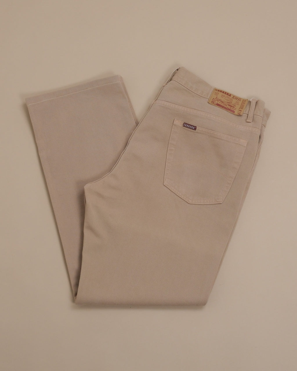 Beige High-Rise 5-Pocket Denim