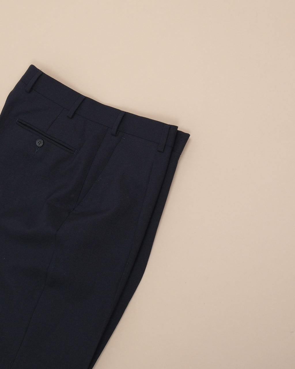 Black High-Twist Wool Pleated Trousers