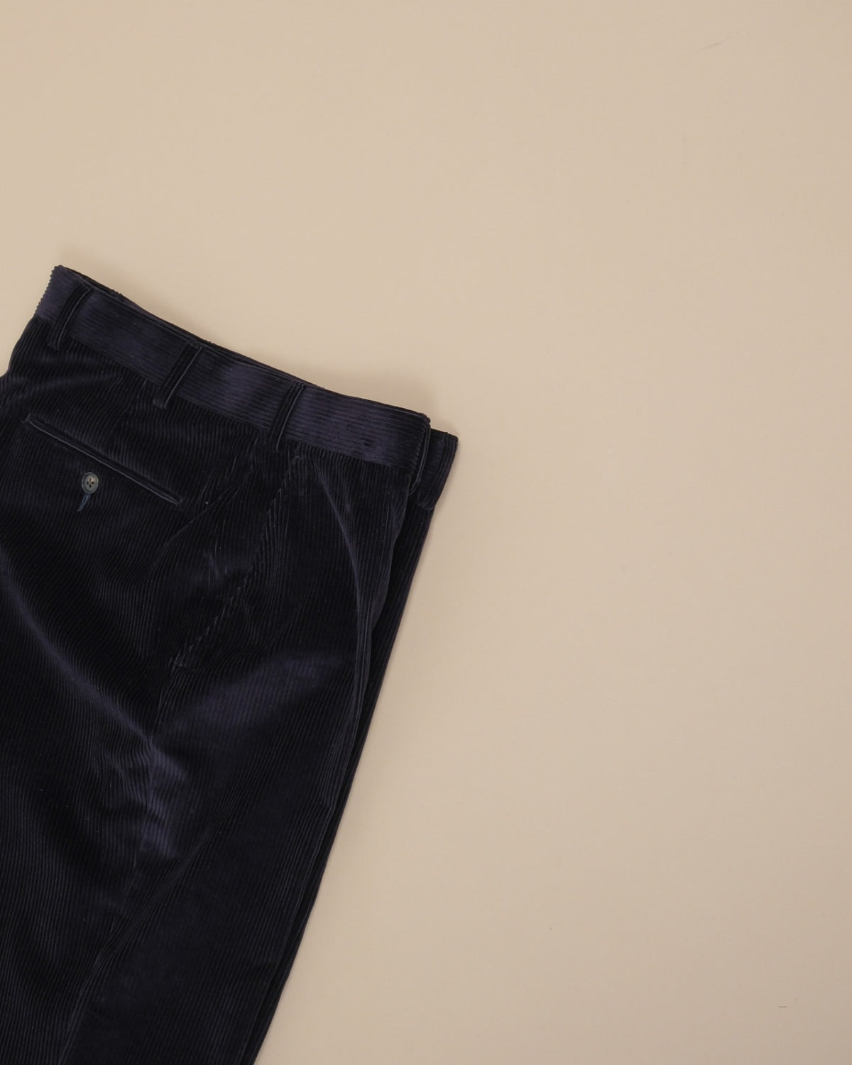 Dark Navy Pontoglio Cord High-Rise Trousers