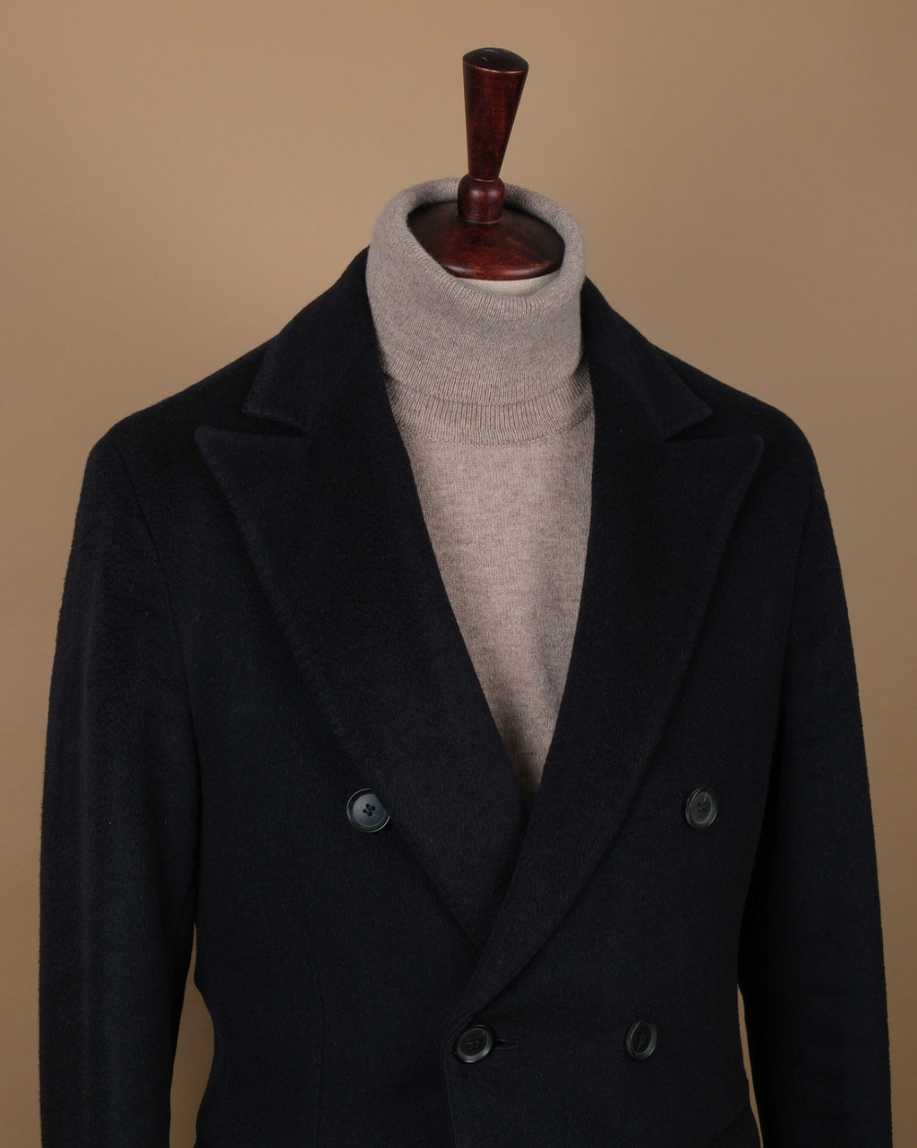 Navy Camel DB. Overcoat