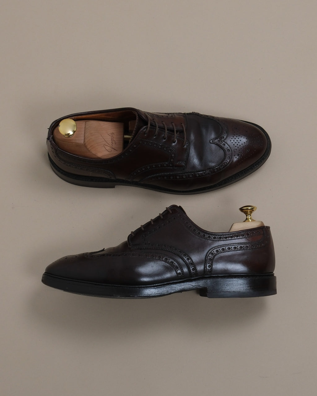 Brown Cordovan Wing-Tip Derbies