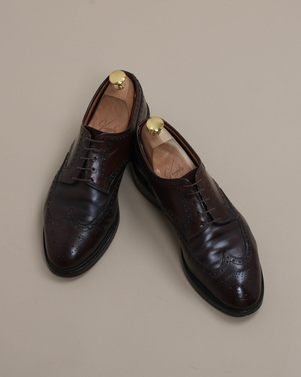 Brown Cordovan Wing-Tip Derbies