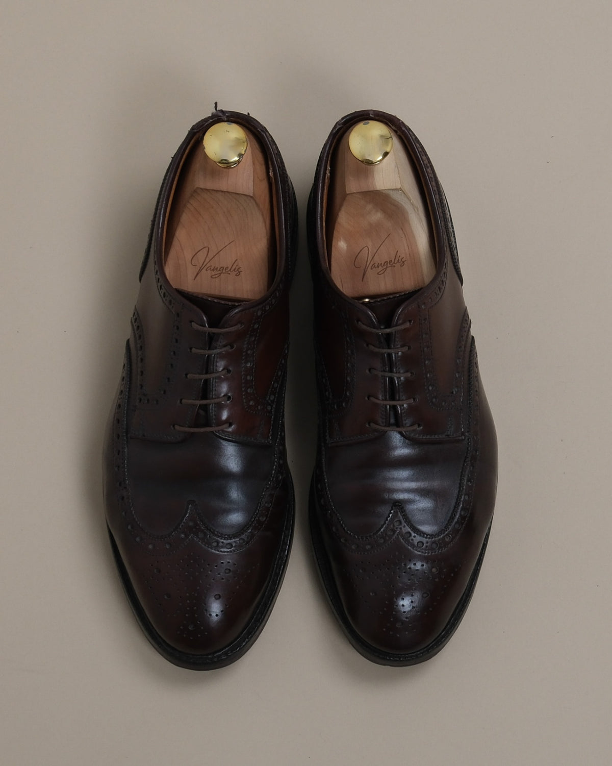 Brown Cordovan Wing-Tip Derbies