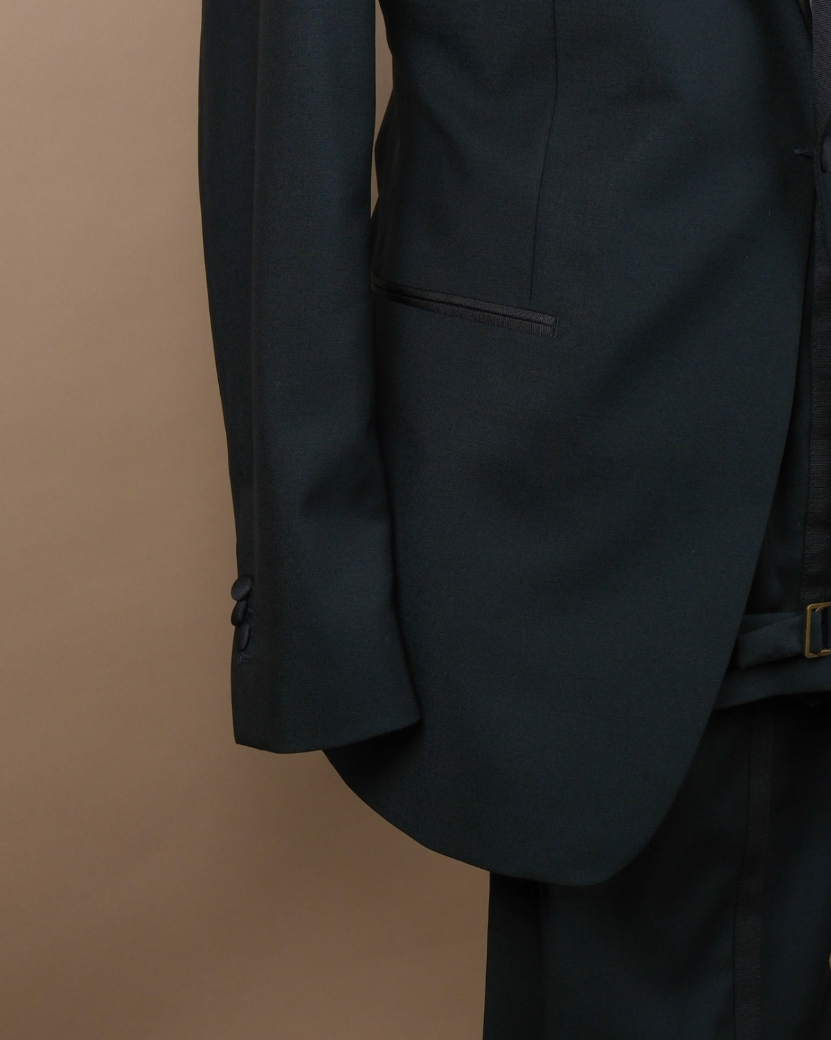 Black Wool/Mohair Peak Lapel Tuxedo