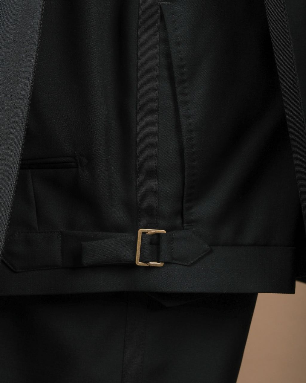 Black Wool/Mohair Peak Lapel Tuxedo
