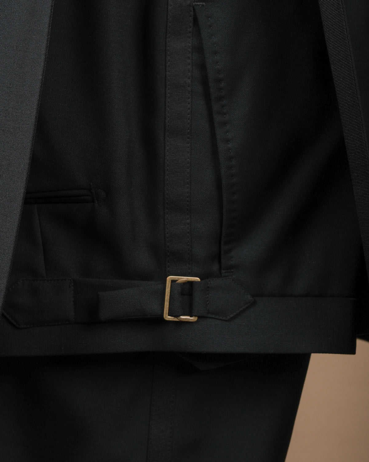 Black Wool/Mohair Peak Lapel Tuxedo