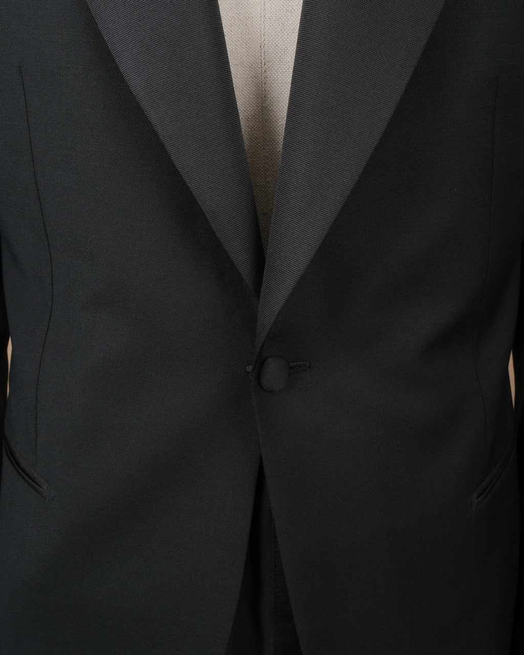 Black Wool/Mohair Peak Lapel Tuxedo