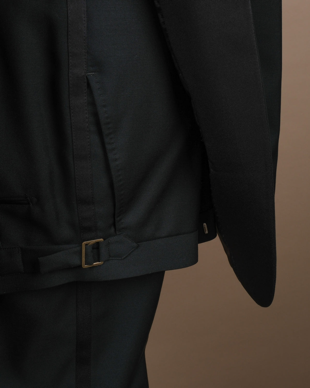 Black Wool/Mohair Peak Lapel Tuxedo