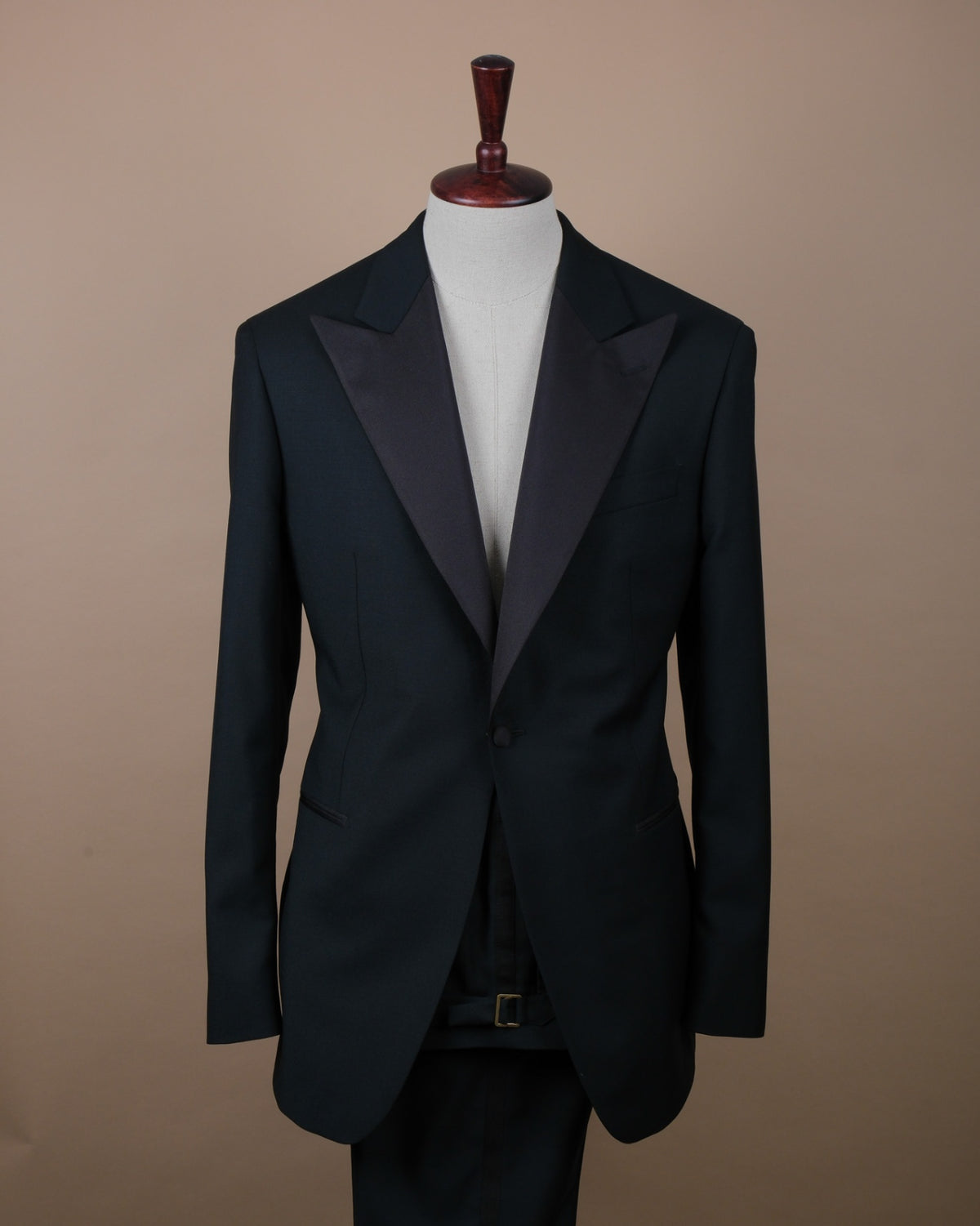 Black Wool/Mohair Peak Lapel Tuxedo