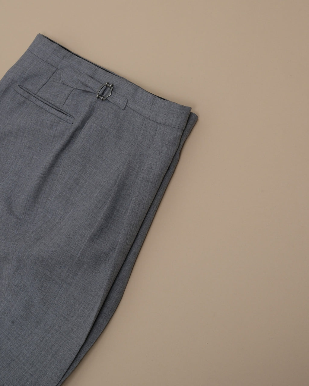 Grey High-Twist High-Rise Pleated Trousers
