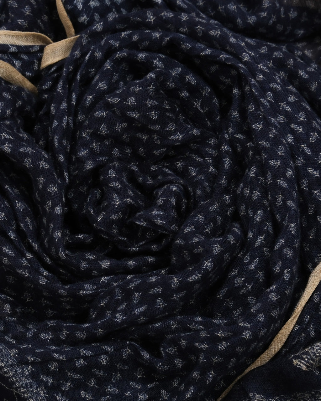 Navy Modal/Linen/Silk Navy Motif Scarf