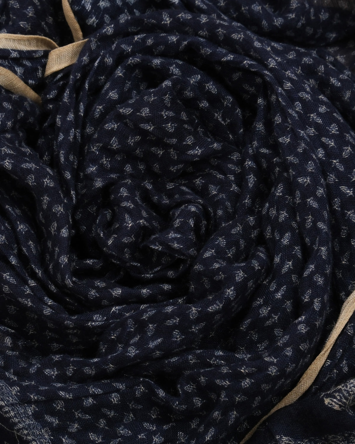 Navy Modal/Linen/Silk Navy Motif Scarf
