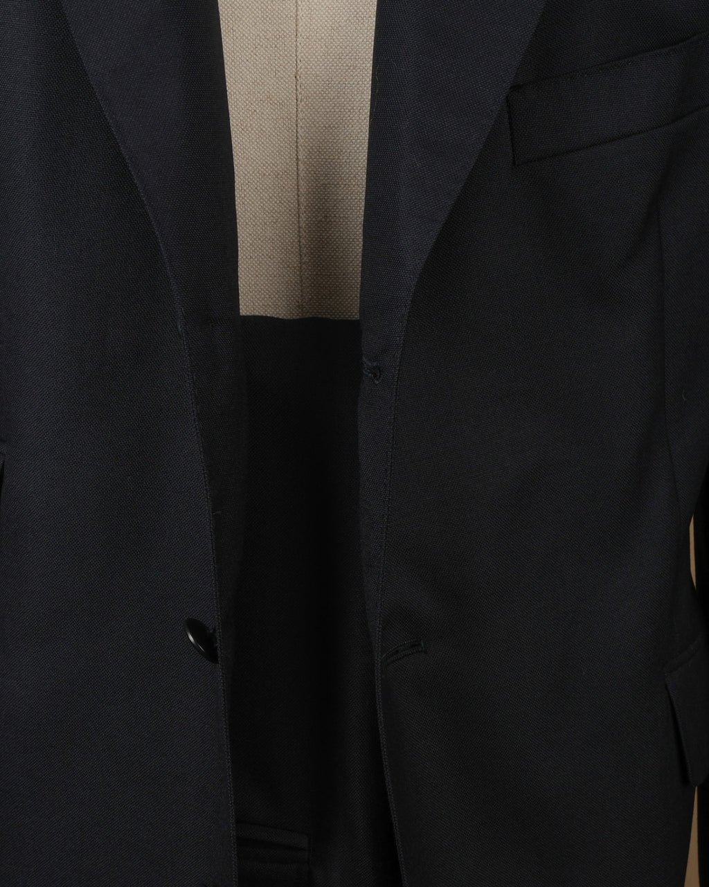 Navy Fine Worsted Wool Suit, Made in England