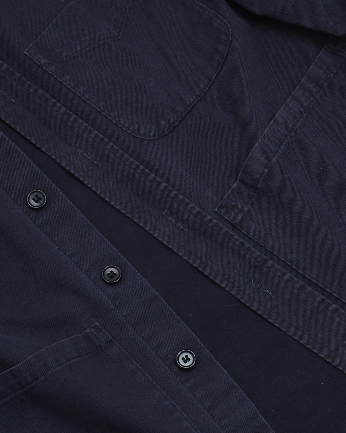 Navy Cotton Twill Overshirt