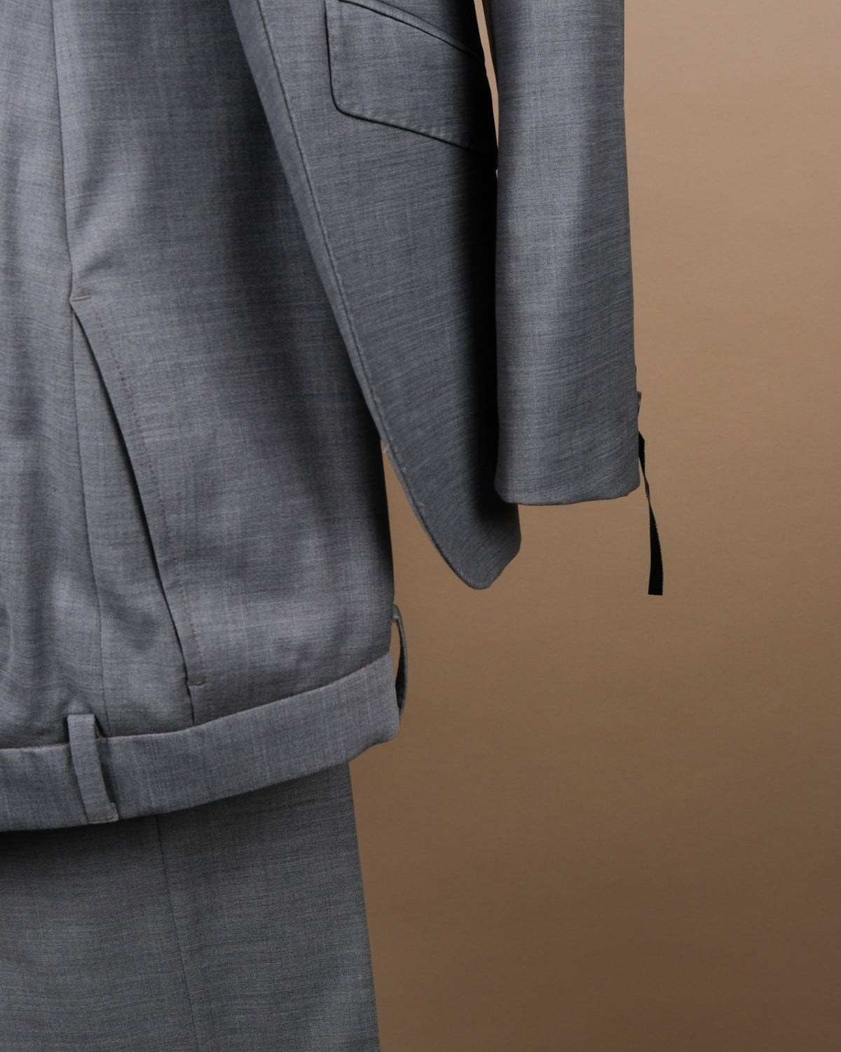 Mid Grey Wool Blend Peak Lapel Suit
