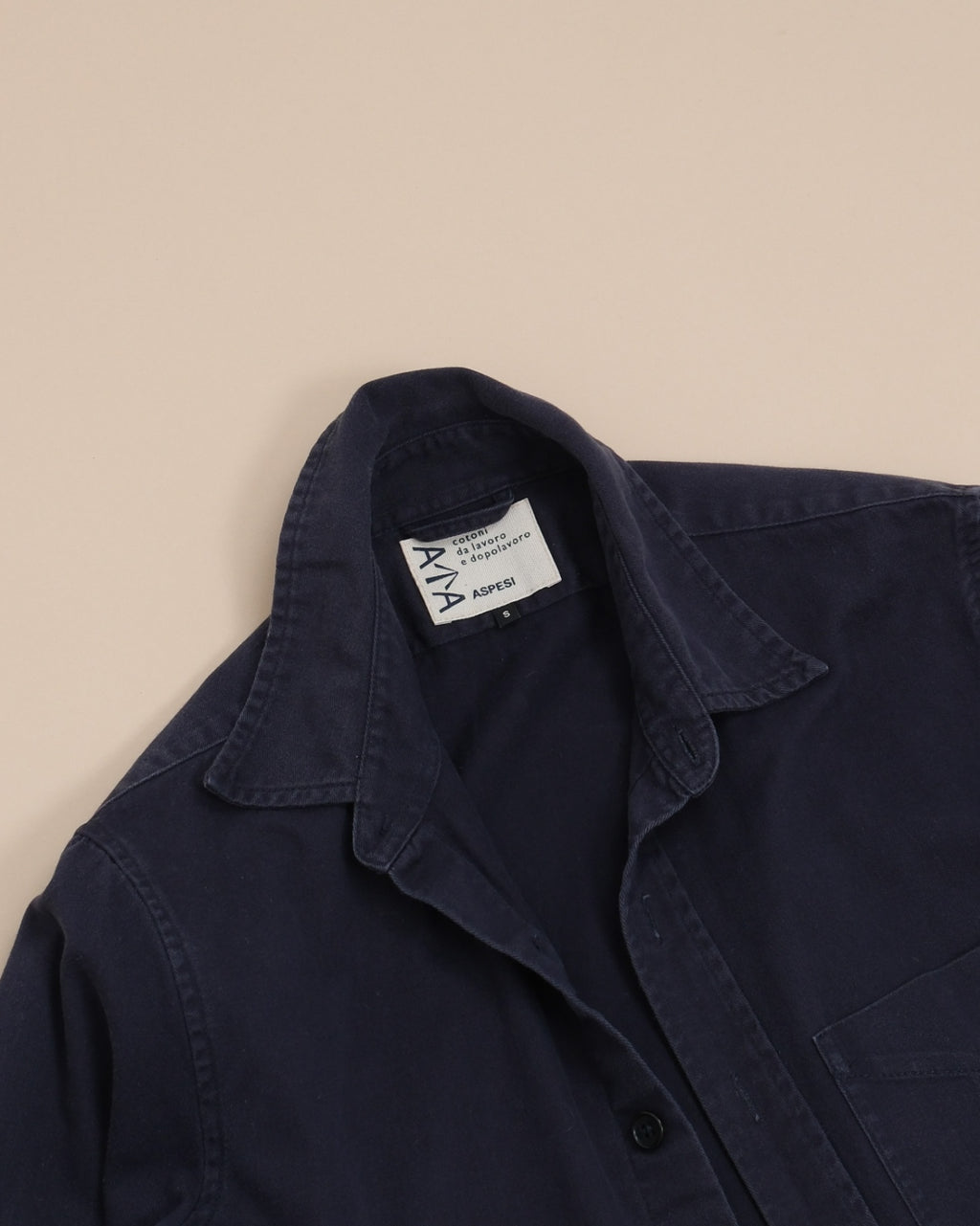 Navy Cotton Twill Overshirt