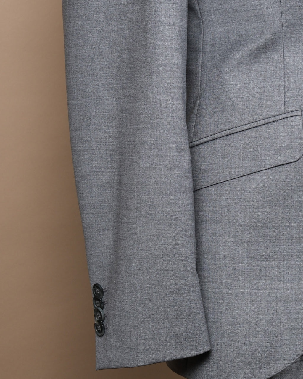Mid Grey Wool Blend Peak Lapel Suit